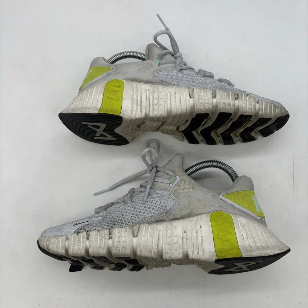 Nike Free Metcon 4 Shoes Womens 8 Grey Green Running Athletic Gyn Work Out